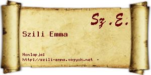 Szili Emma névjegykártya